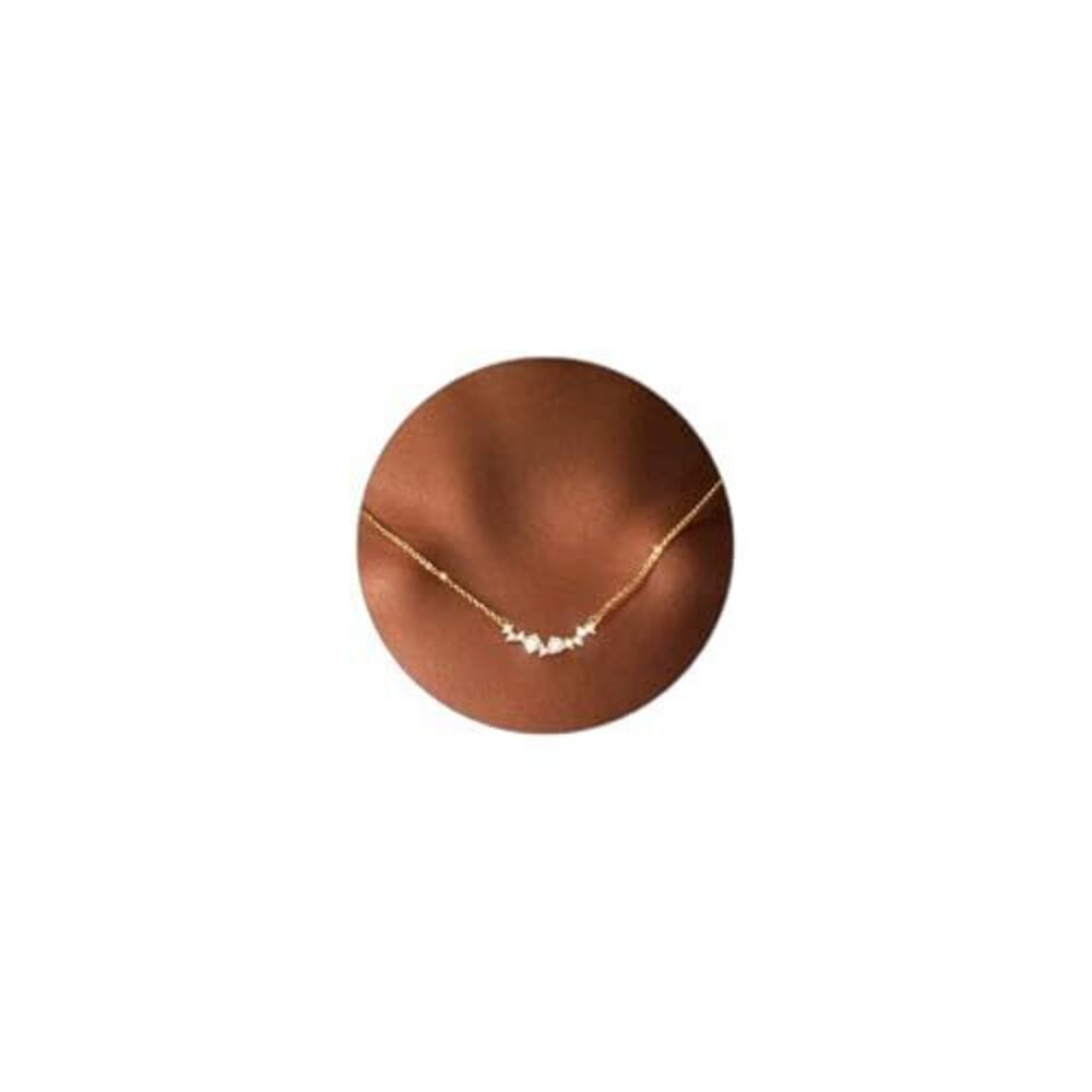 9066 Diamond Necklaces 18K Gold Plated Dainty Gold Necklace Simple CZ